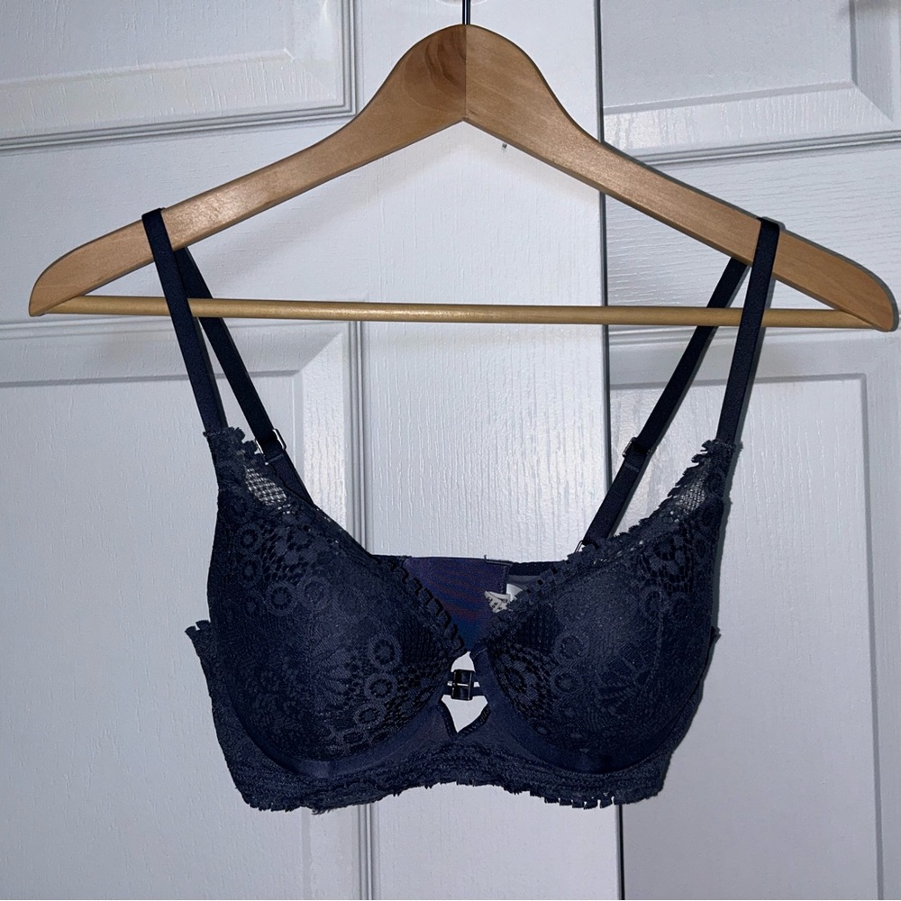 Aerie Real Power Plunge Push Up Joy Lace Bra